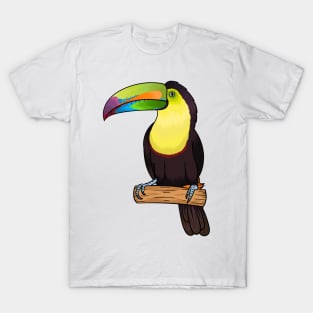 Keel-billed toucan bird cartoon illustration T-Shirt